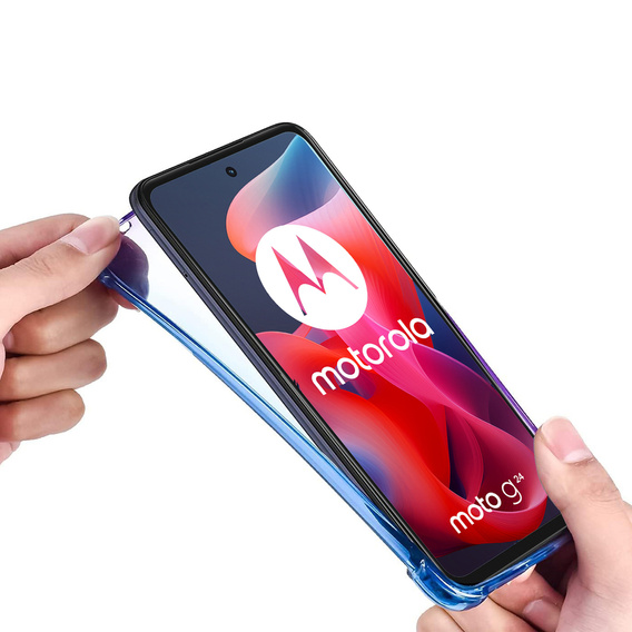 θήκη για το Motorola Moto G24 / G24 Power / G04, Gradient Dropproof, Μωβ / μπλε