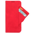 Θήκη με πτερύγιο για Motorola Moto E14, Card Slot, κόκκινη