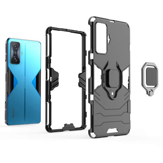 Θήκη για Xiaomi POCO F4 GT, Kickstand Ring, μαύρη