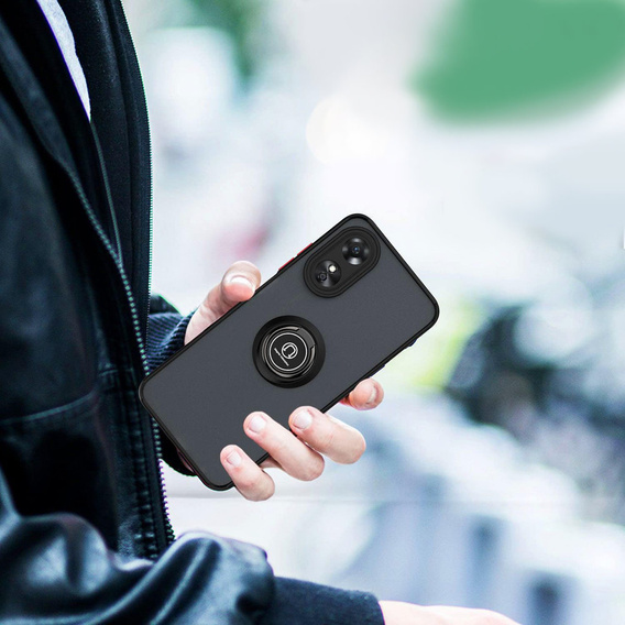Θήκη για Oppo A78 4G, Frosted Ring, μαύρη