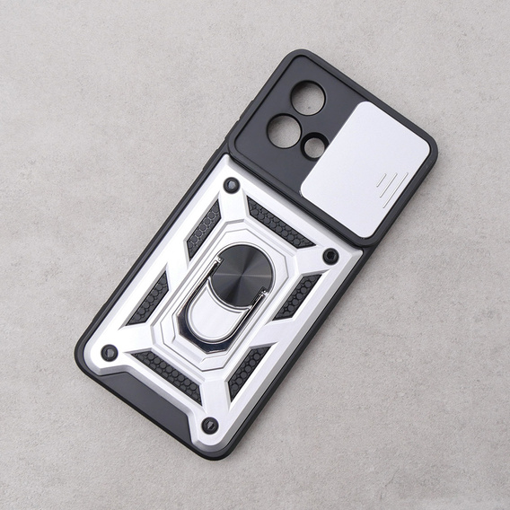 Θήκη για Motorola Moto G84 5G, CamShield Slide, ασημένιο