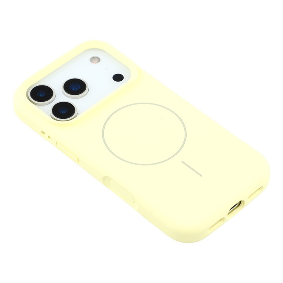 Θήκη σιλικόνης για iPhone 17 Pro Max, για MagSafe, αντικραδασμική, κίτρινη