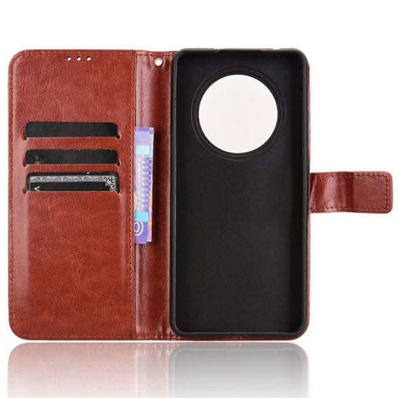 Θήκη με πτερύγιο για Oppo Reno 12FS / 12F, Crazy Horse Wallet, καφέ