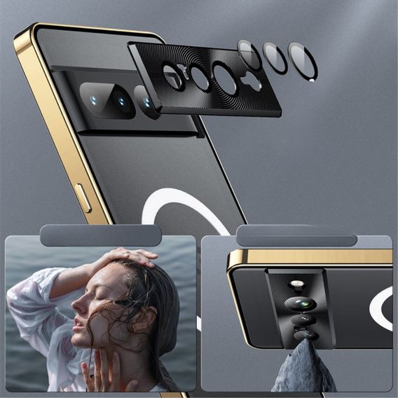 θήκη προστασίας κάμερας για το Google Pixel 8 Pro, CamShield MagSafe, διαφανές / χρυσό