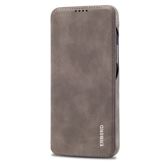 Θήκη με πτερύγιο για Samsung Galaxy S23, ERBORD Retro, καφέ