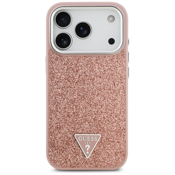 GUESS Glitter Triangle Logo MagSafe θήκη για iPhone 17 Pro