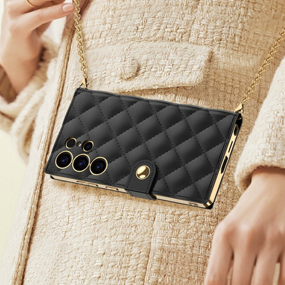 Αναδιπλούμενη θήκη για Samsung Galaxy S25 Ultra, GKK Mirror Wallet, μαύρη