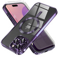 Θήκη για iPhone 16 Pro Max, Electro MagSafe, μωβ + Γυαλί για την οθόνη