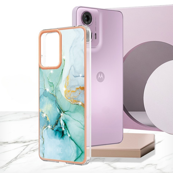 Προστατευτική θήκη για Motorola Moto G24 / G24 Power / G04, Marble Slim Case, πράσινη