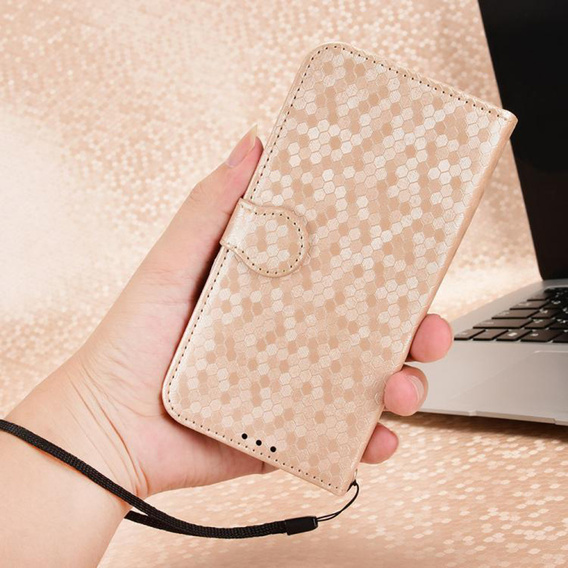 θήκη πτερύγιο για T Phone 3 5G, Wallet Rhombus, χρυσή