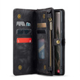 CASEME θήκη για Samsung Galaxy S25 Ultra, Retro Leather Wallet, με λουράκι, μαύρη
