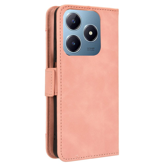 Θήκη με πτερύγιο για Realme C61, Card Slot, ροζ