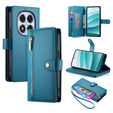 Θήκη με πτερύγιο για Xiaomi Redmi Note 14 Pro 5G / Poco X7 5G, Wallet Zipper Pocket, μπλε