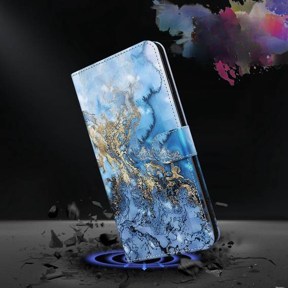 Θήκη με πτερύγιο για Oppo A17, Wallet, Marble μπλε