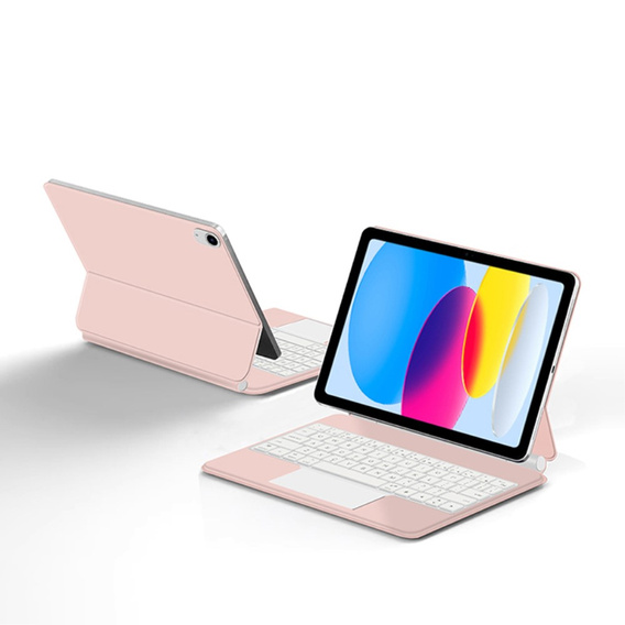 Θήκη πληκτρολογίου για iPad 10.9" 2022 (10 gen.) / iPad 11" 2025 A16 (11 gen.), Magnetic Keyboard Touchpad, ροζ