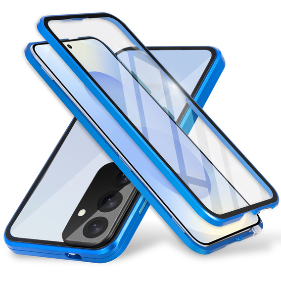 θήκη για το Samsung Galaxy S25, Magnetic Dual Glass, μπλε