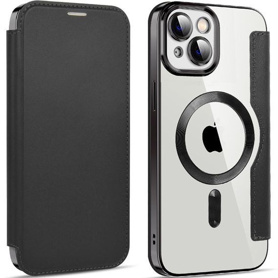 Θήκη με πτερύγιο για iPhone 13, RFID Wallet MagSafe CamShield, μαύρη