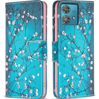 Θήκη με πτερύγιο για Motorola Edge 40 Neo, Wallet, sakura, μπλε