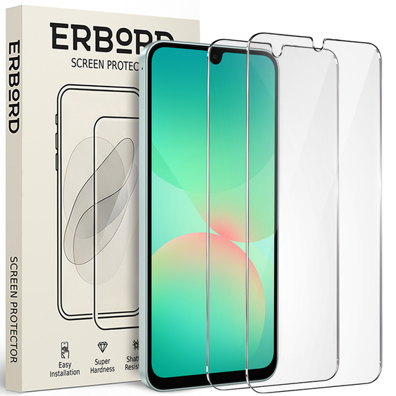 2x Μετριασμένο γυαλί ERBORD 9H Hard Glass στην οθόνη για Samsung Galaxy A26 5G