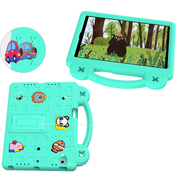 Παιδική θήκη για Lenovo Tab M10 X505F X605F / Tab P10-X705F/L / Huawei T5 10.1, Cute Patterns, με βάση, πράσινη