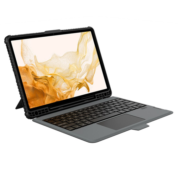 Θήκη + πληκτρολόγιο Galaxy Tab S8+ / Tab S7 +/ Tab S7 FE, NILLKIN Bumper Pen Slot, μαύρη