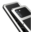Love Mei Θήκη για Samsung Galaxy S21 FE, armored with glass, ασημένια