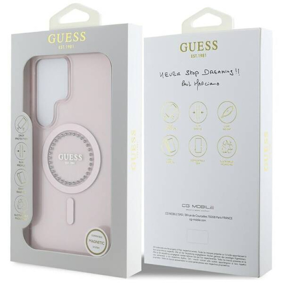 GUESS Θήκη για Samsung Galaxy S25 Ultra, 4G Big Metal Logo, ροζ