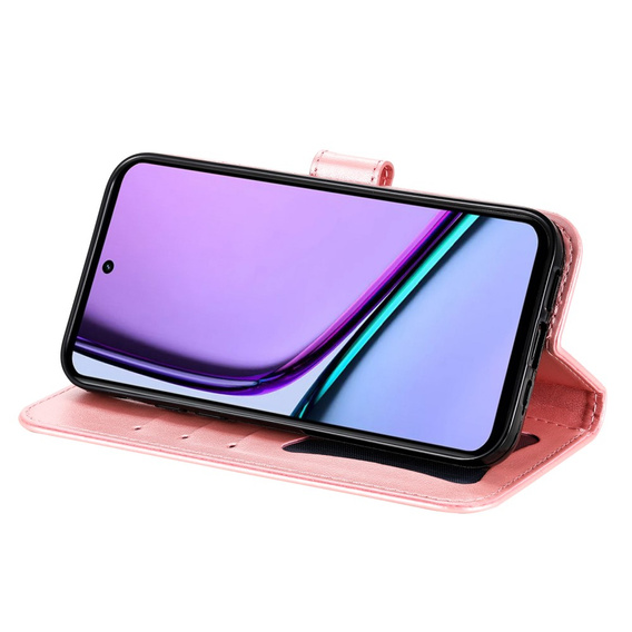 Θήκη με πτερύγιο για Realme C67, Mandala, ροζ rose gold