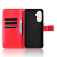 Θήκη με πτερύγιο για Samsung Galaxy A56, Crazy Horse Wallet, κόκκινη