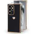 Θήκη για Samsung Galaxy S24 Ultra, Electro heart, μαύρη + Full Glue Ceramic Glass