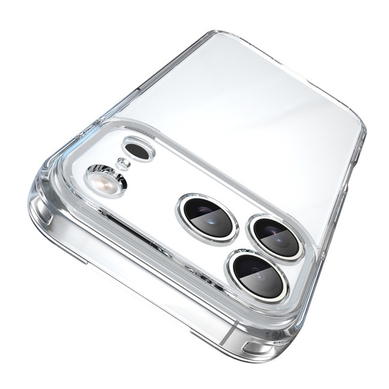 Θήκη σιλικόνης για iPhone 17 Pro Max, με σκληρή πλάτη, διάφανη