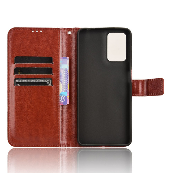 Θήκη με πτερύγιο για Motorola Moto G24 / G24 Power / G04, Crazy Horse Wallet, καφέ