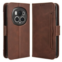 Θήκη με πτερύγιο για Honor Magic 6 Pro 5G, Card Slot, καφέ