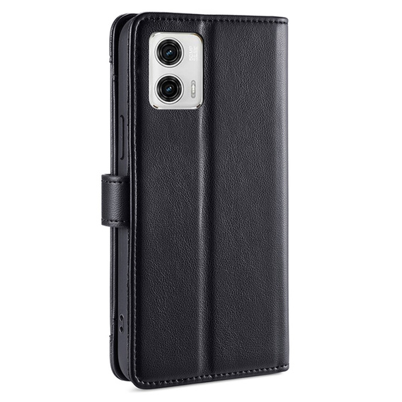 Θήκη με πτερύγιο για Motorola Moto G73 5G, Wallet Zipper Pocket, μαύρη