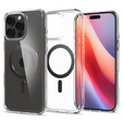 Θήκη MagSafe Spigen για iPhone 16 Pro Max, Ultra Hybrid, διαφανής + Μετριασμένο γυαλί 9H