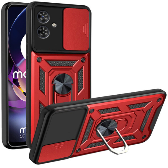 Θήκη για Motorola Moto G54 5G, CamShield Slide, κόκκινο