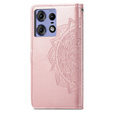 Θήκη με πτερύγιο για Motorola Edge 50 Pro, Mandala, ροζ