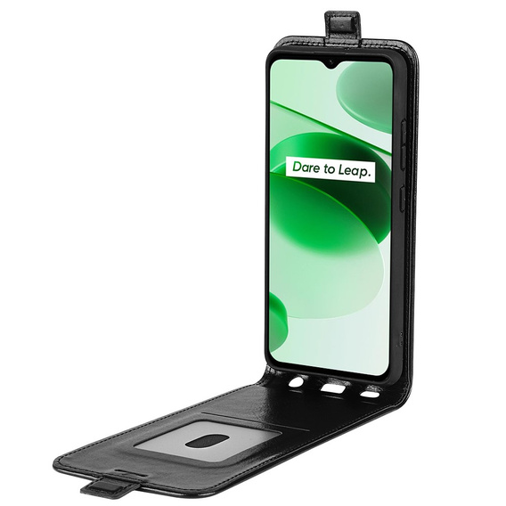 Θήκη με πτερύγιο για Realme C35, Flip, μαύρη