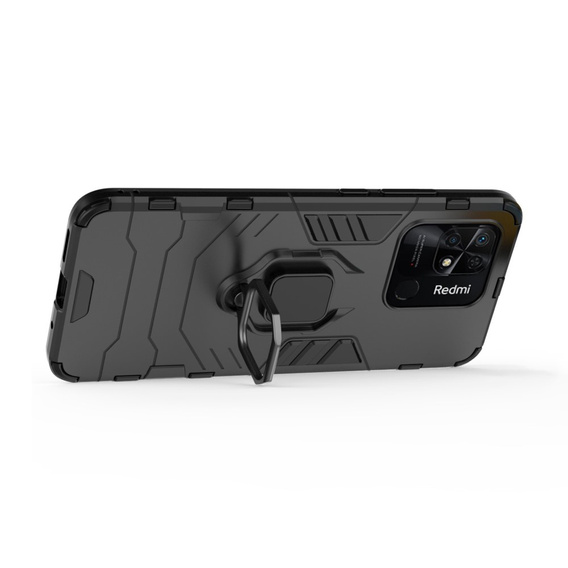 Θήκη για Xiaomi Redmi 10C, Kickstand Ring, μαύρη