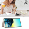 θήκη για Samsung Galaxy S24 Ultra, Leather Flower Card Slot, μπεζ