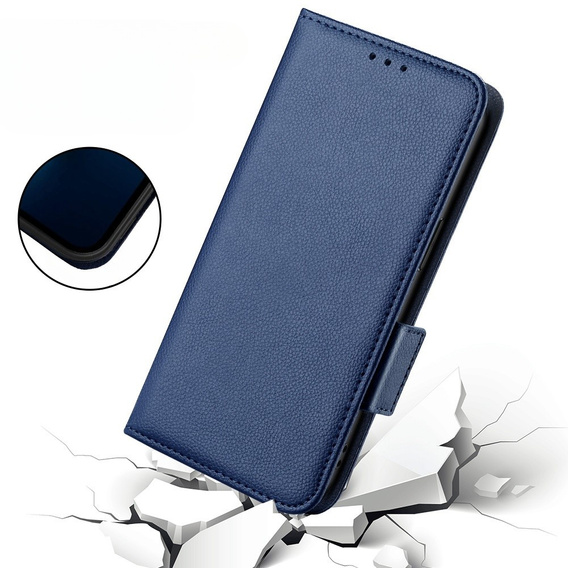 Θήκη με πτερύγιο για Nokia X30 5G, Wallet Litchi Magnet Case, σκούρο μπλε