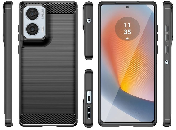 Θήκη για Motorola Edge 50 Fusion 5G, Carbon, μαύρη