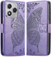 Θήκη με πτερύγιο για Honor 400 Lite, Butterfly, μωβ