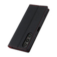 Θήκη με πτερύγιο για Sony Xperia 1 V, Litchi Skin Grain, μαύρη