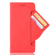 Θήκη με πτερύγιο για Motorola Moto E13, Card Slot, κόκκινη