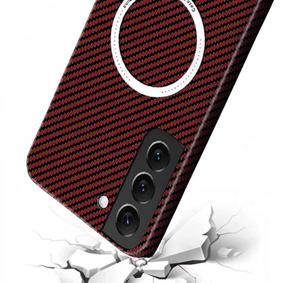 Θήκη για Samsung Galaxy S21, Magsafe Slim Carbon, κόκκινη