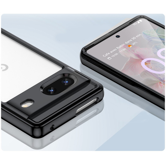 Θήκη για Google Pixel 7 5G, Fusion Hybrid, με προστασία κάμερας, διαφανής / μαύρη