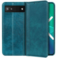 Θήκη για Google Pixel 7a, Wallet Litchi Leather, πράσινη