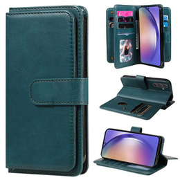 θήκη πτερύγιο για Samsung Galaxy A55 5G, 10 Card Slots Wallet, πράσινη