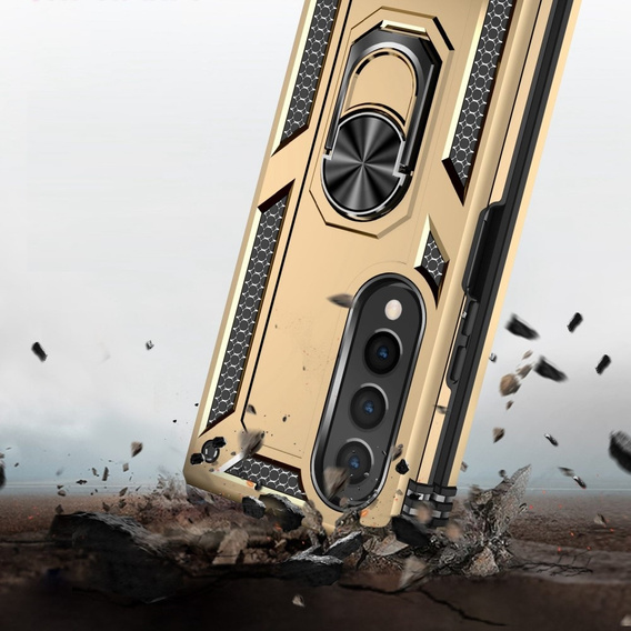 θωρακισμένη θήκη για Samsung Galaxy Z Fold 4 5G, Nox Case Ring, χρυσή